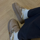 Tofflor med pälsplatå - Brun