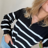 Half Zip Knit - Stripes