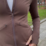 Active Zip Jacket - Mörkbrun