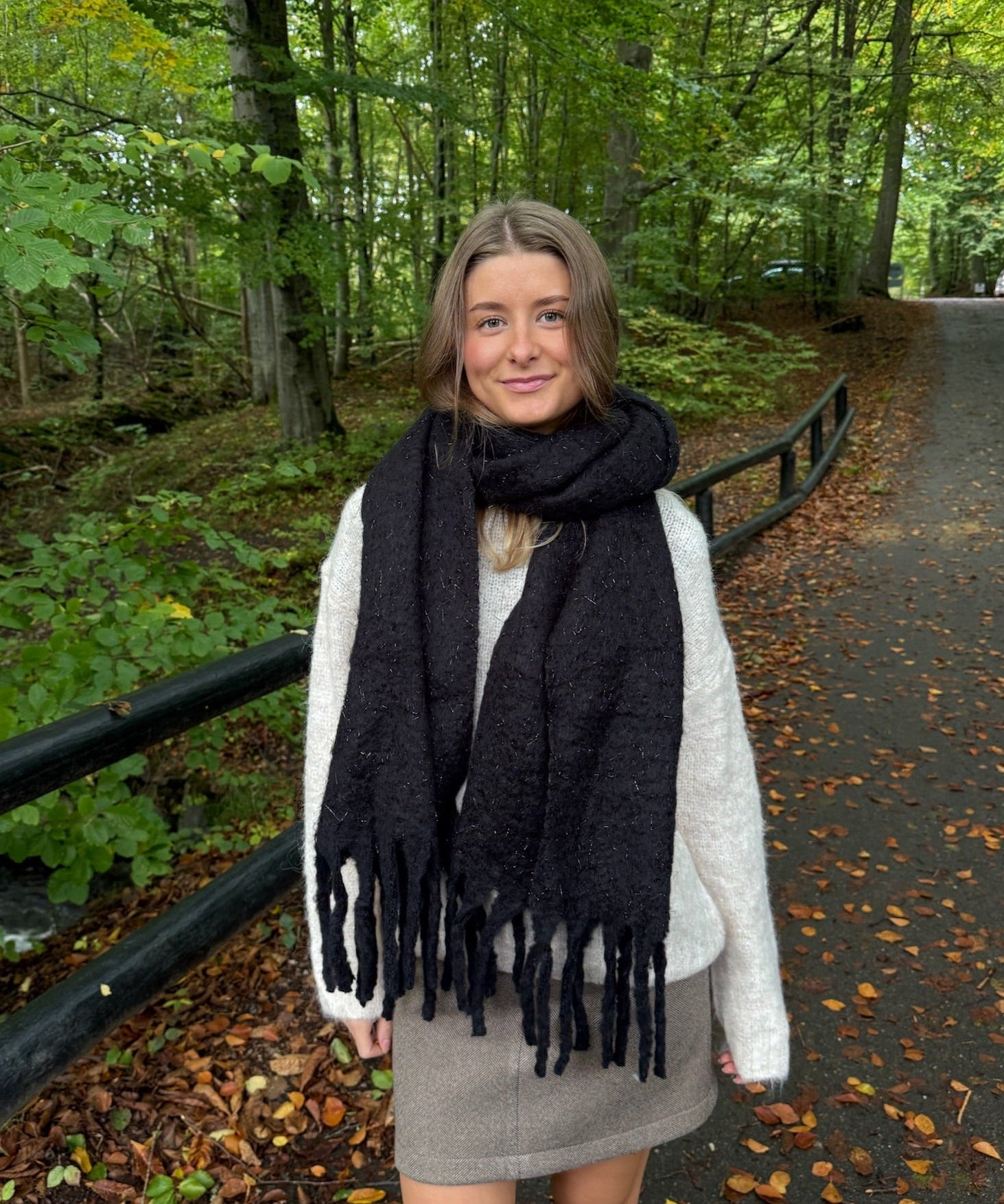 Chunky Tørklæde - Sort - ByStenholt.dk