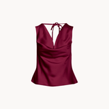 Cleo Draperad Topp - Bordeaux