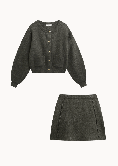 Ella Knit Sæt - Grå - ByStenholt.dk