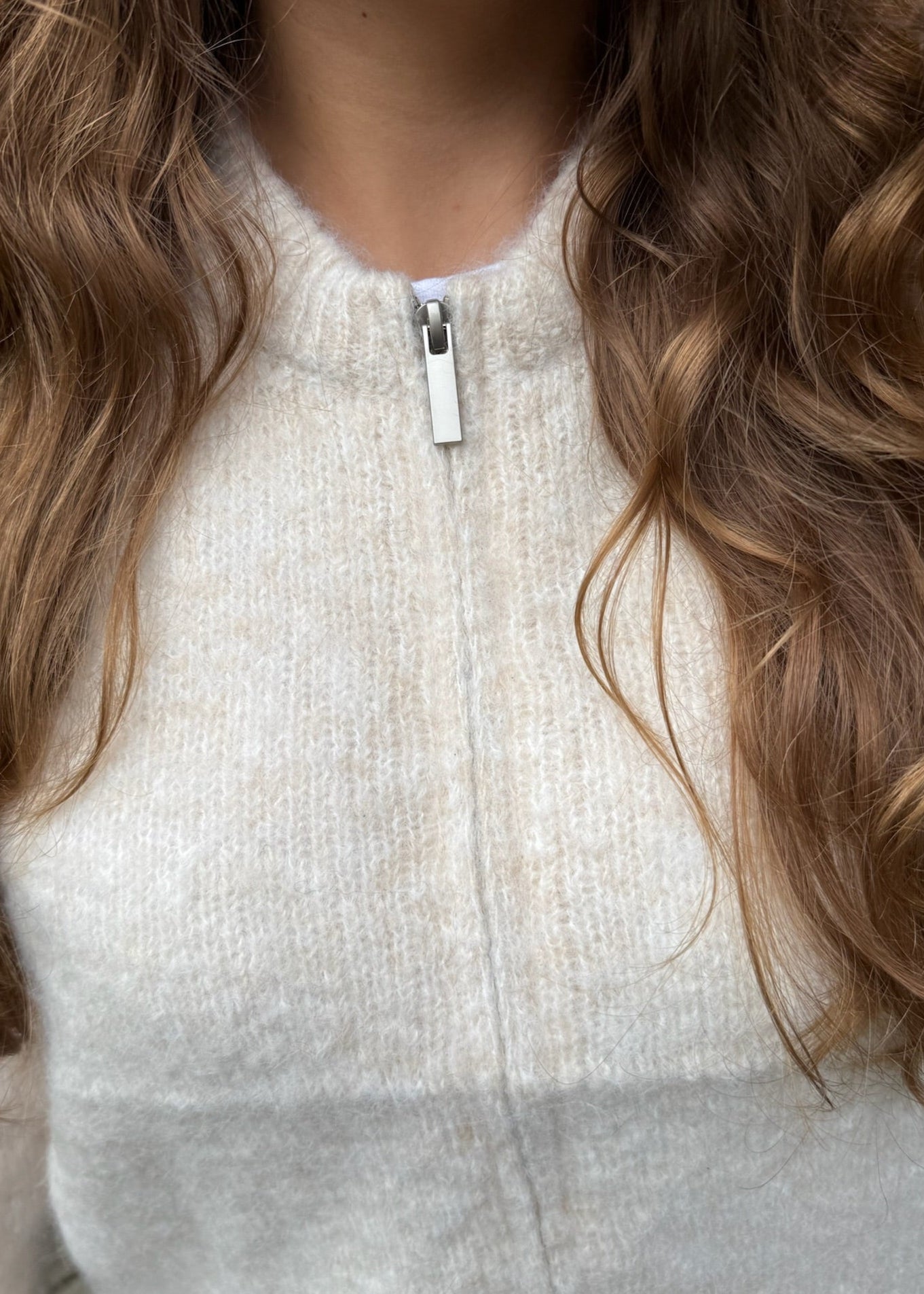 Liva Zip Cardigan - Beige - ByStenholt.dk