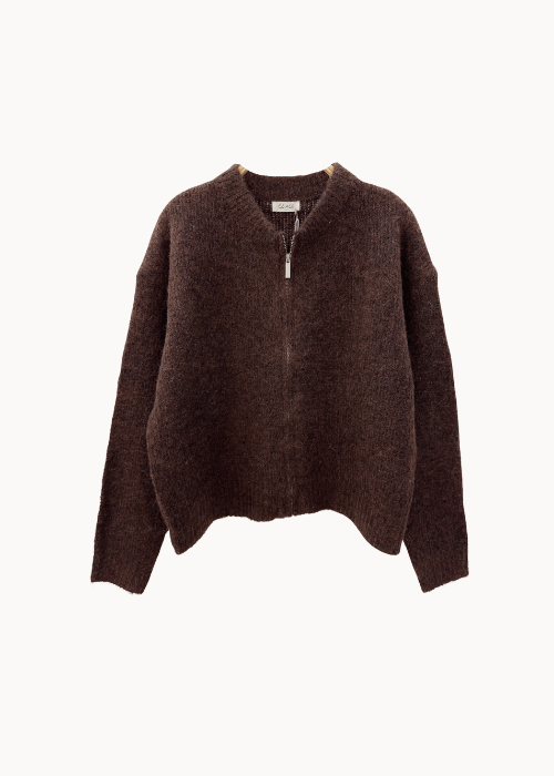 Liva Zip Cardigan - Brun - ByStenholt.dk