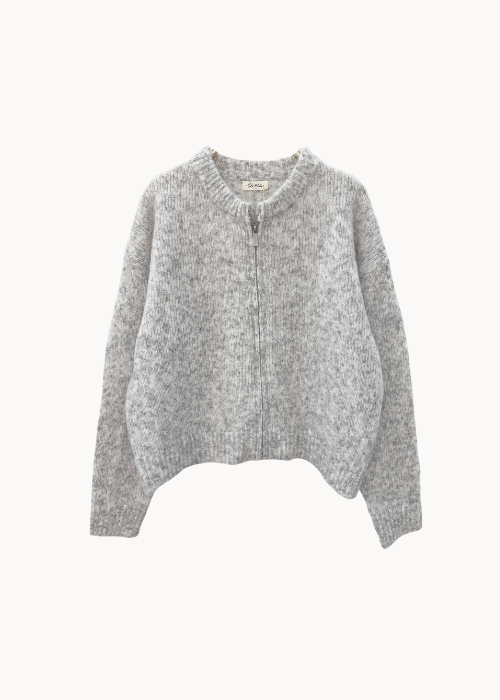 Liva Zip Cardigan - Grå - ByStenholt.dk