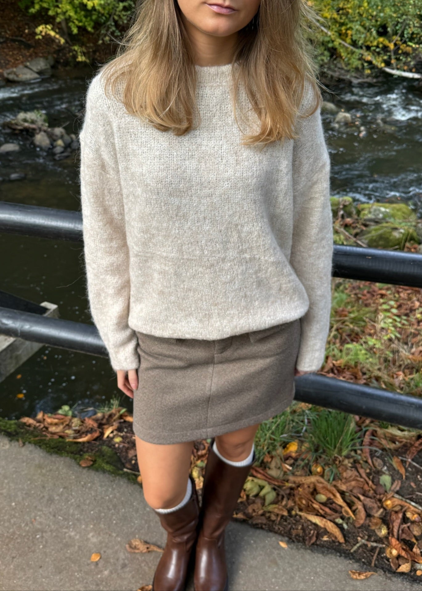 Mille Striktrøje - Beige - ByStenholt.dk