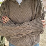 Ofelia Half Zip Knit - Brun
