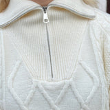 Ofelia Half Zip Knit - Kräm