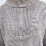 Olivia Half Zip Knit - Brun