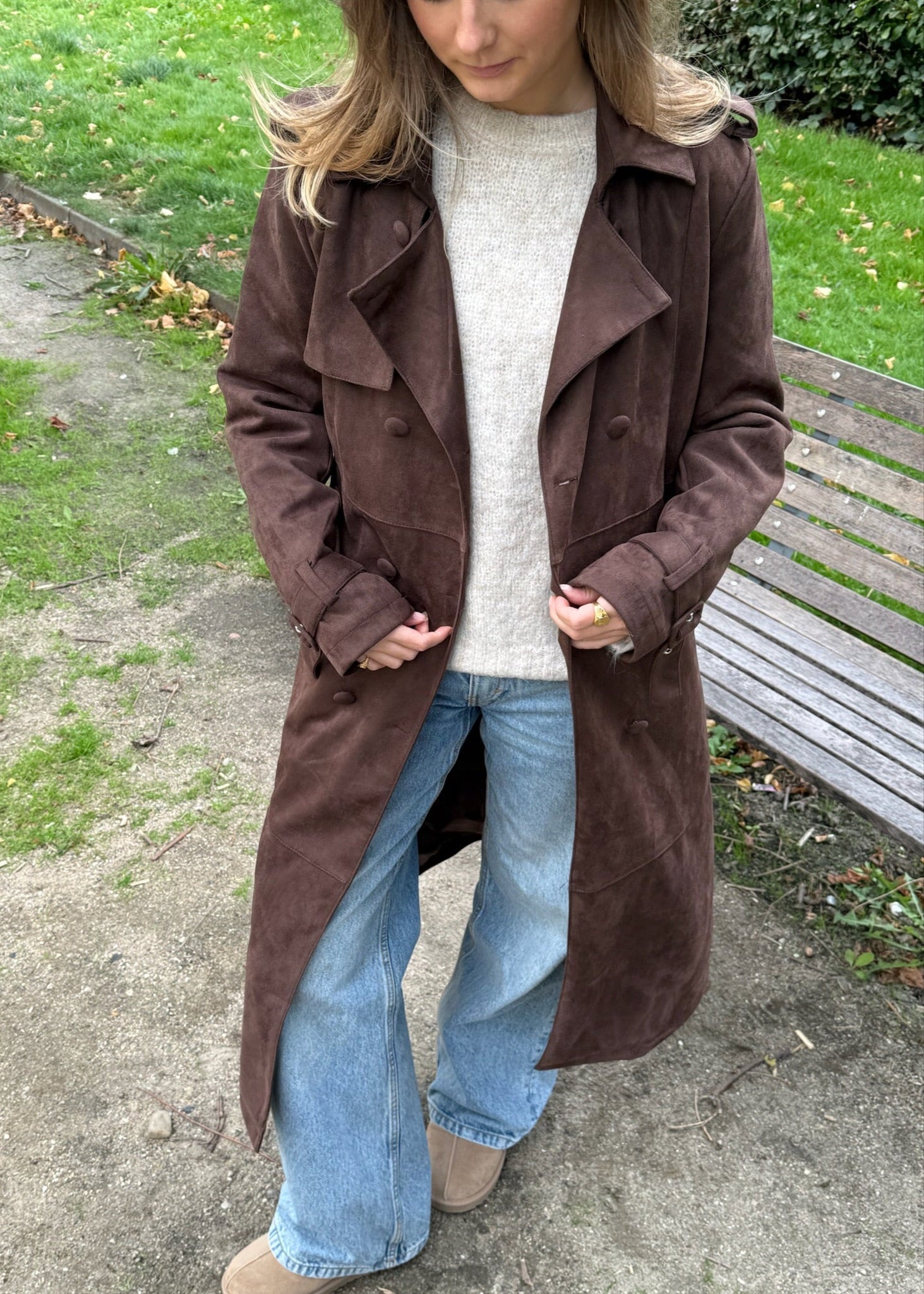 Ruskind lang Coat - Brun - ByStenholt.dk