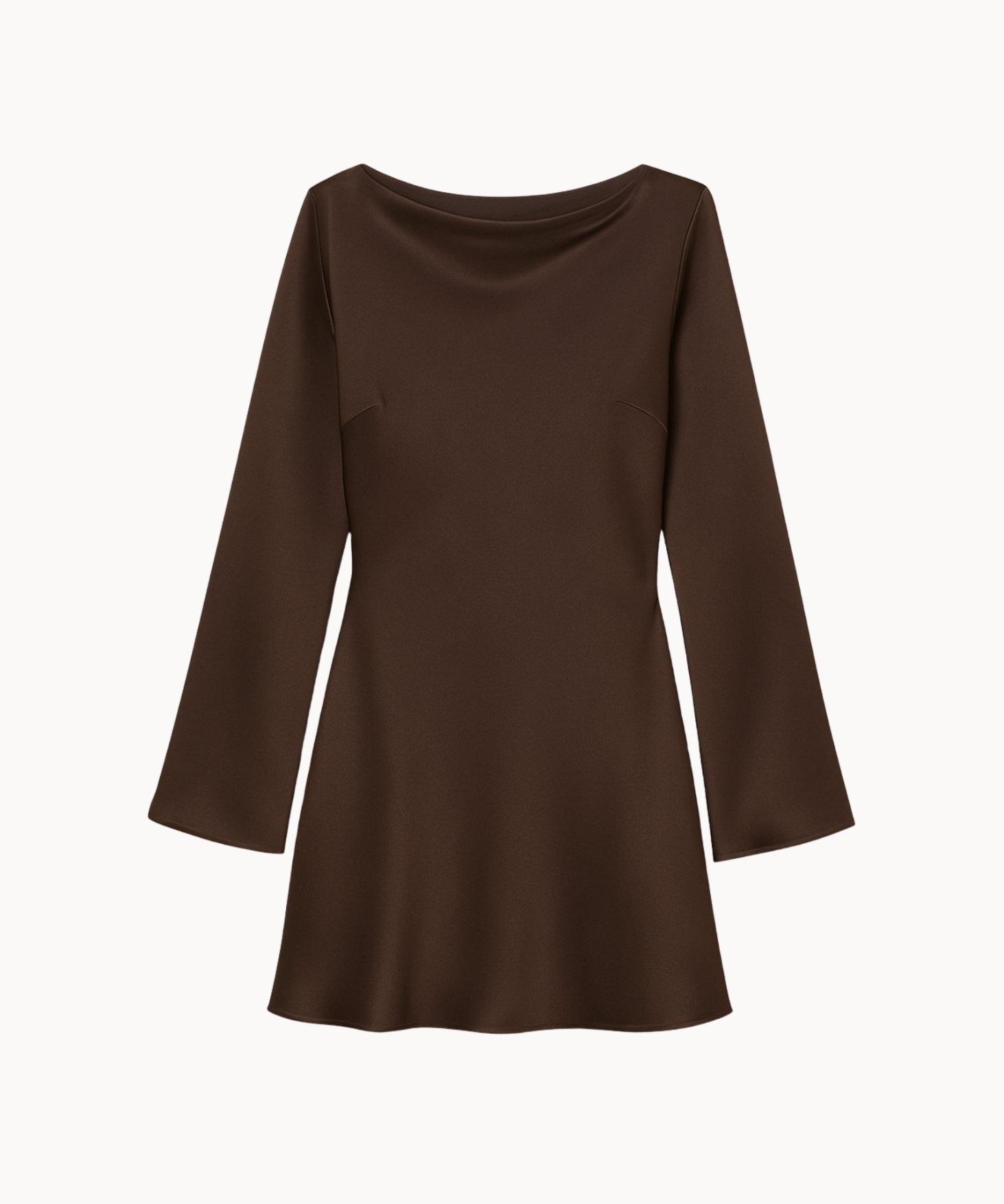 Satin Kjole - Brun - ByStenholt.dk