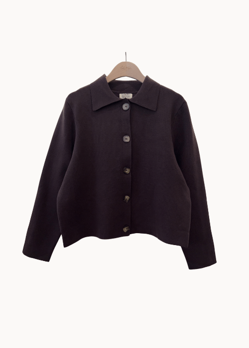 Selma Cardigan - Mørkebrun - ByStenholt.dk