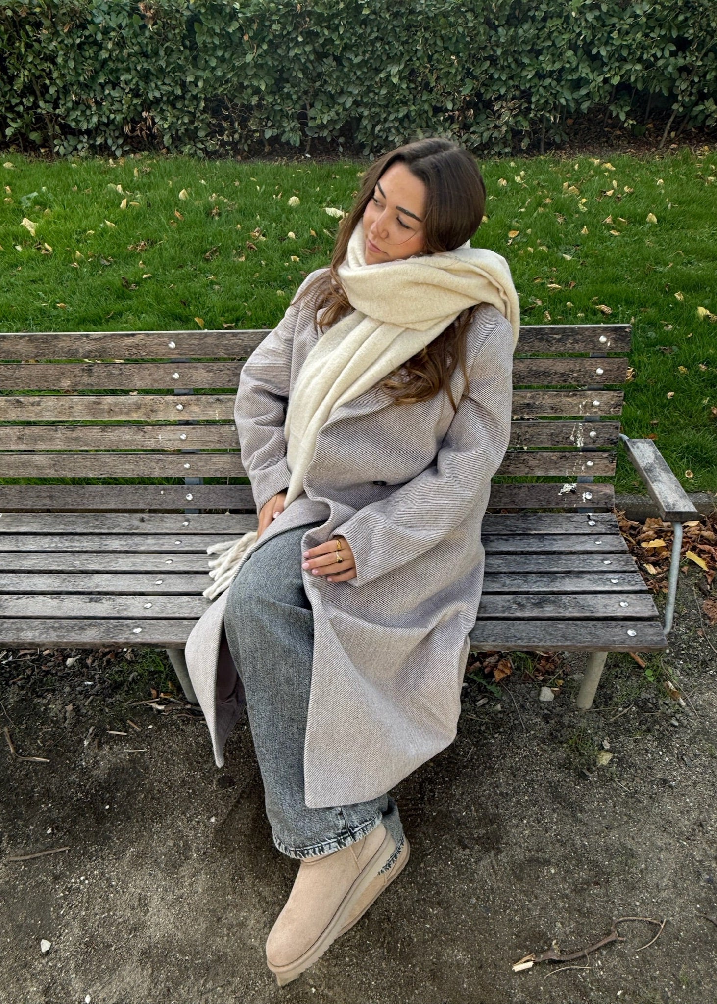 Victoria Lang Coat - Beige - ByStenholt.dk