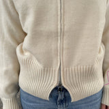 Zip Knit Cardigan - Kräm