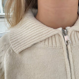 Zip Knit Cardigan - Kräm