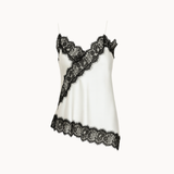 Asymmetrisk Satin Top - Hvid