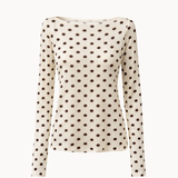 Langærmet Polka Bluse - Creme