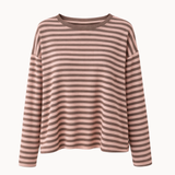 Lykke Stribet Bluse - Lyserød/Beige