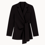 Fitted Tie Blazer - Sort