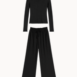 Loungewear Bluse Sæt - Sort