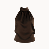 Satängklänning - Brun