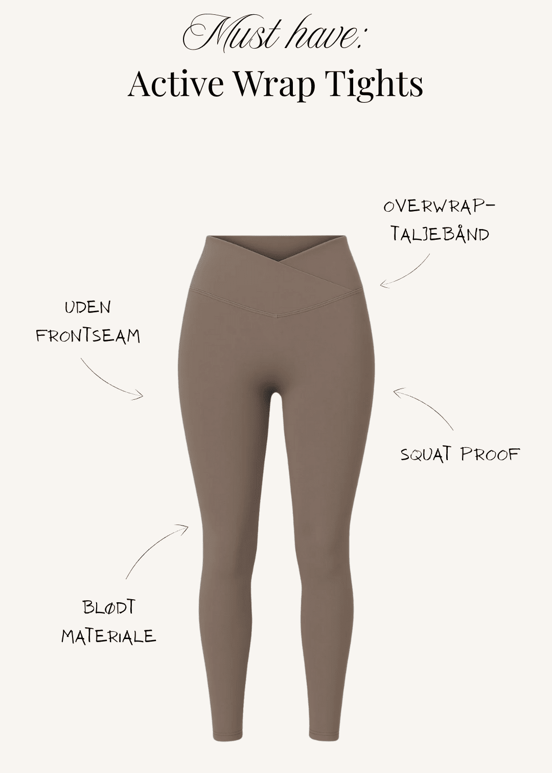 Active Wrap Tights - Smørgul - ByStenholt.dk