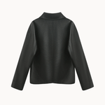 Alba Button Læderjakke - Sort - ByStenholt.dk