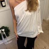 Alessa One Shoulder Bluse - Creme - ByStenholt.dk