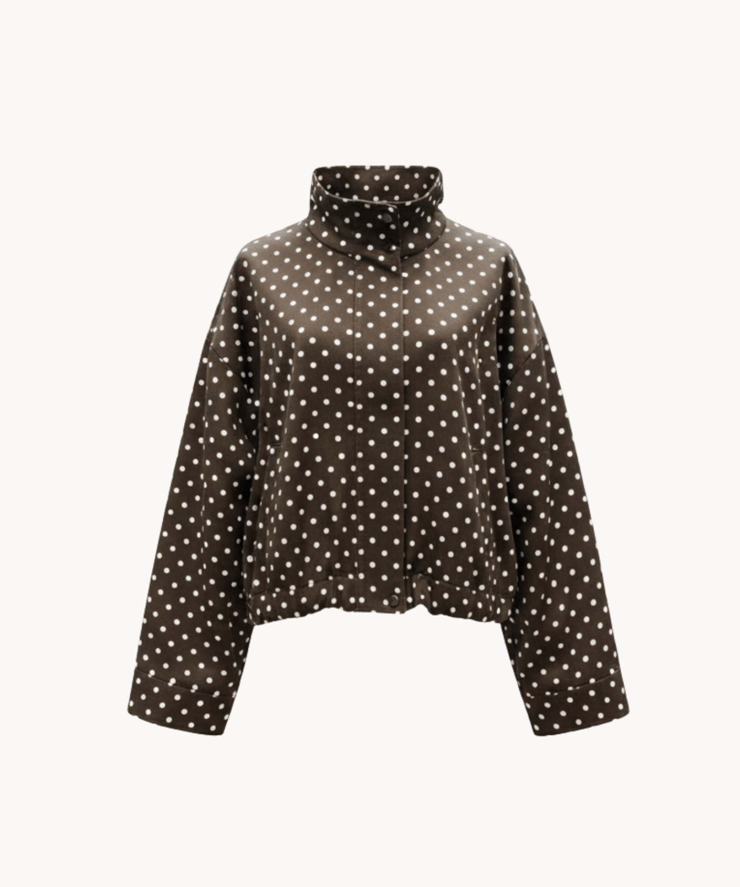 Amara Jakke med Polkaprikker - Brun/Hvid - ByStenholt.dk