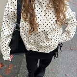 Amara Jakke med Polkaprikker - Creme/Sort - ByStenholt.dk