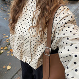 Amara Jakke med Polkaprikker - Creme/Sort - ByStenholt.dk