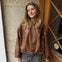 Amira Belted Lædderjakke - Camel - ByStenholt.dk