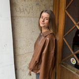 Amira Belted Lædderjakke - Camel - ByStenholt.dk