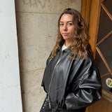 Amira Belted Lædderjakke - Sort - ByStenholt.dk