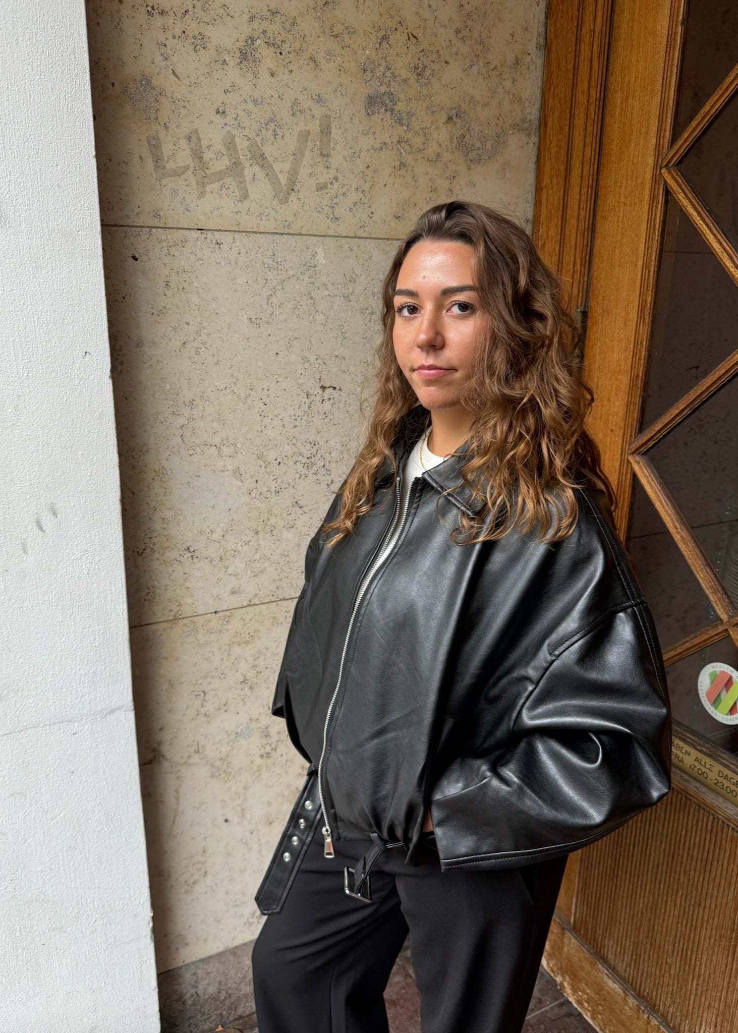 Amira Belted Lædderjakke - Sort - ByStenholt.dk