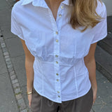 Anja Figursyet Skjorte - Hvid - ByStenholt.dk