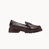 Aria Loafers med Nitter - Mørkebrun