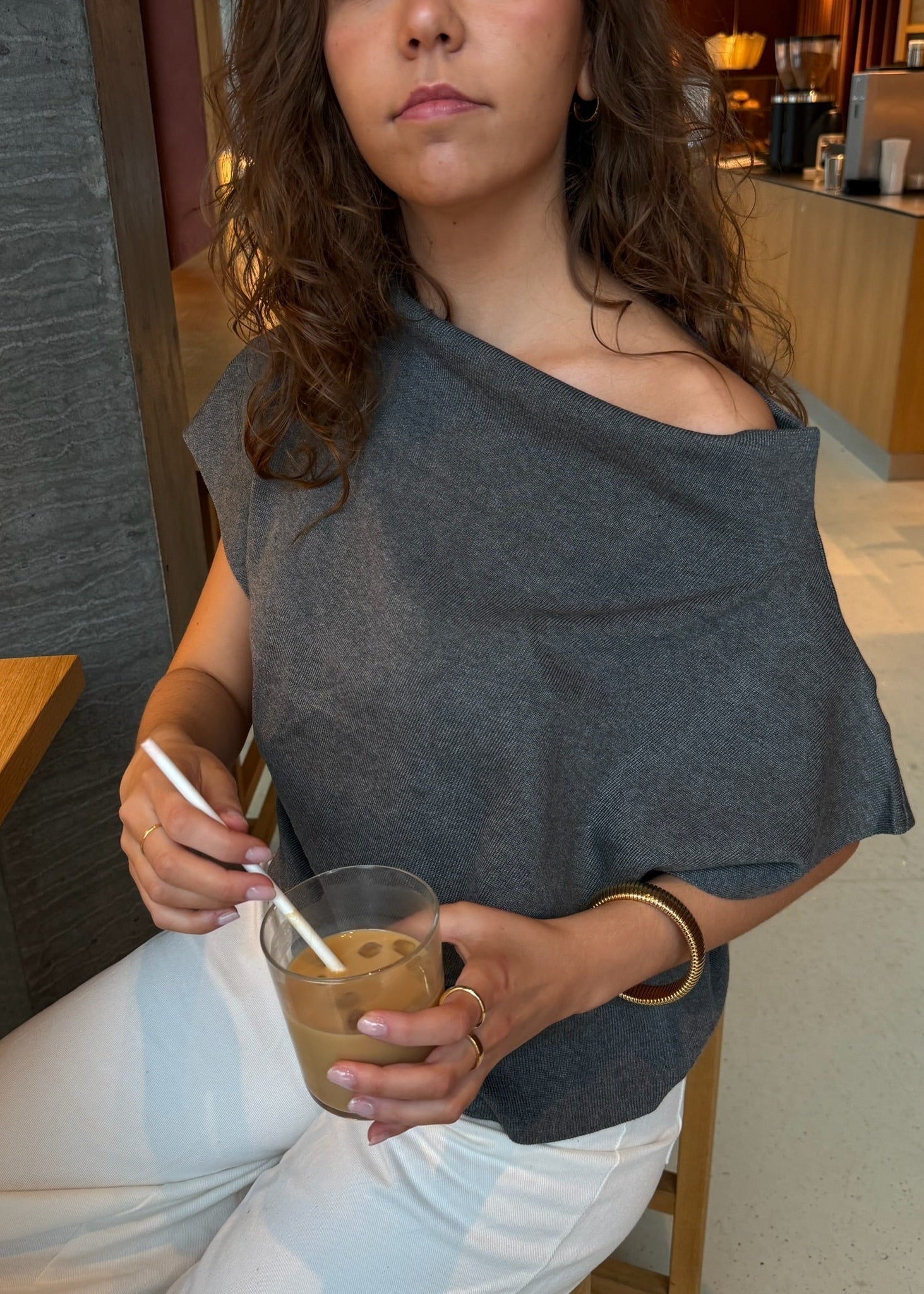 Asta Sleeveless Strik - Grå - ByStenholt.dk