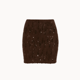 Astra Mini Paillet Nederdel - Mørkebrun - ByStenholt.dk