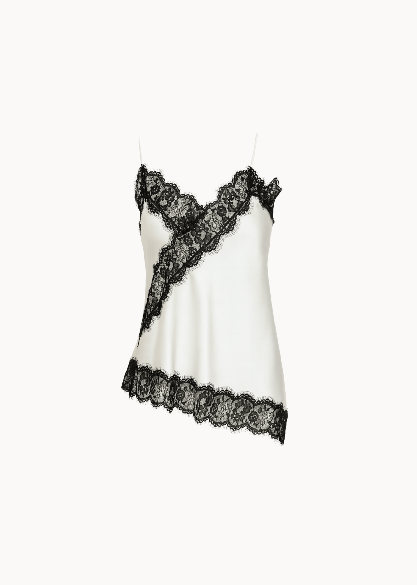 Asymmetrisk Satin Top - Hvid - ByStenholt.dk