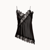 Asymmetrisk Satin Top - Sort - ByStenholt.dk