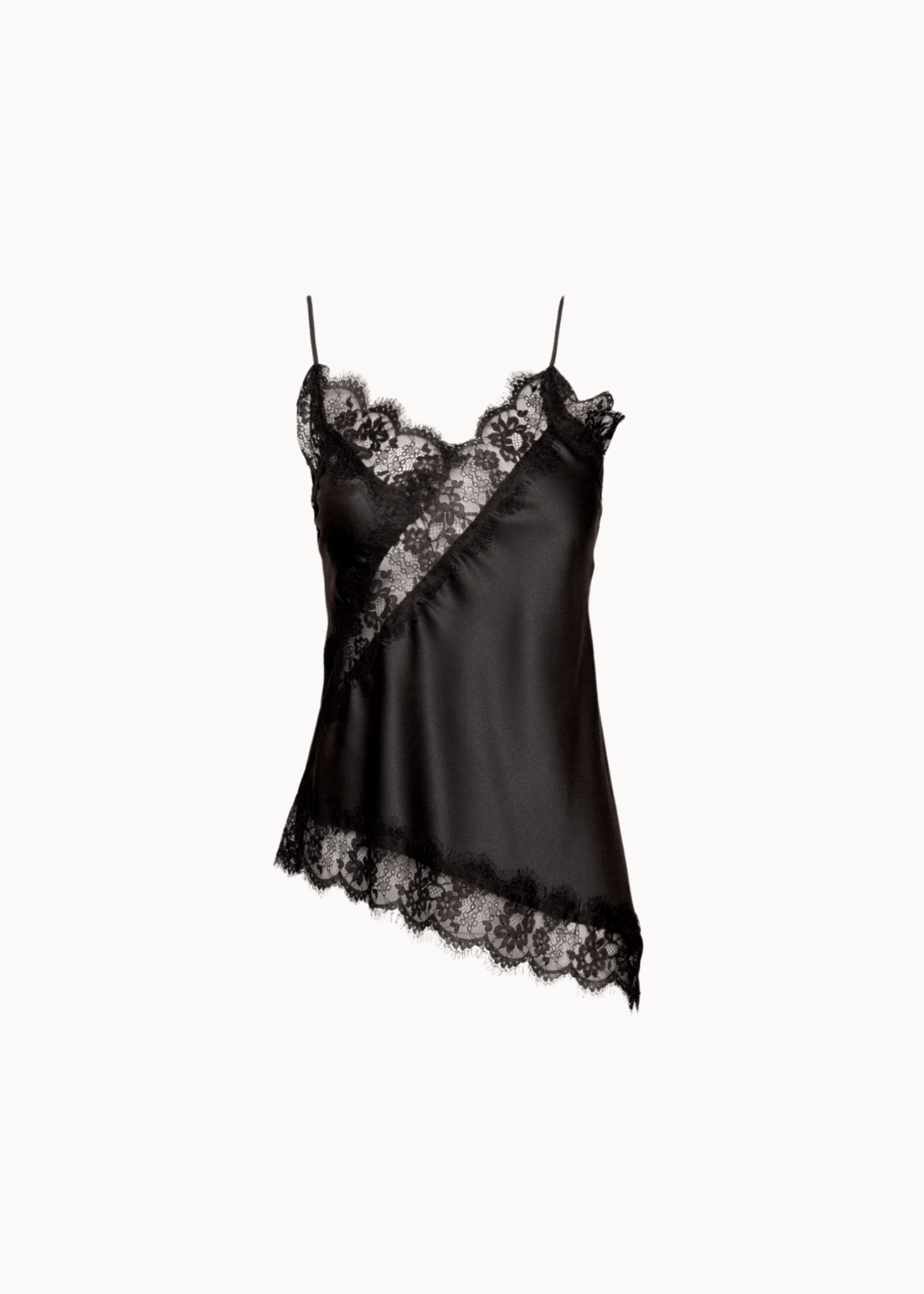 Asymmetrisk Satin Top - Sort - ByStenholt.dk