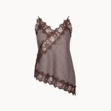 Asymmetrisk Satin Top - Ternet Brun - ByStenholt.dk