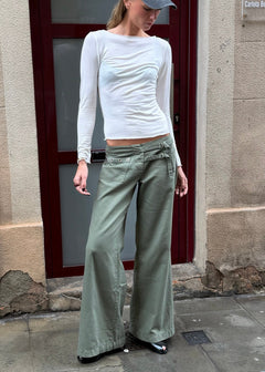 Audrey Low Waist Jeans - Khaki - ByStenholt.dk