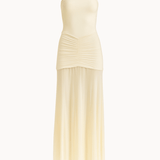 Aura Mesh Maxi Kjole - Creme - ByStenholt.dk