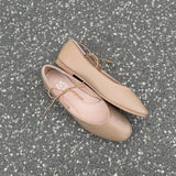 Ballerina med bindebånd - Beige - ByStenholt.dk