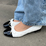 Ballerina med Hæl - Hvid - ByStenholt.dk