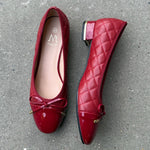 Ballerina med Hæl - Rød - ByStenholt.dk