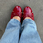 Ballerina med Hæl - Rød - ByStenholt.dk