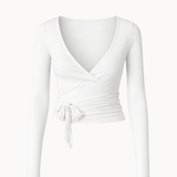 Ballet Wrap Bluse - Hvid - ByStenholt.dk